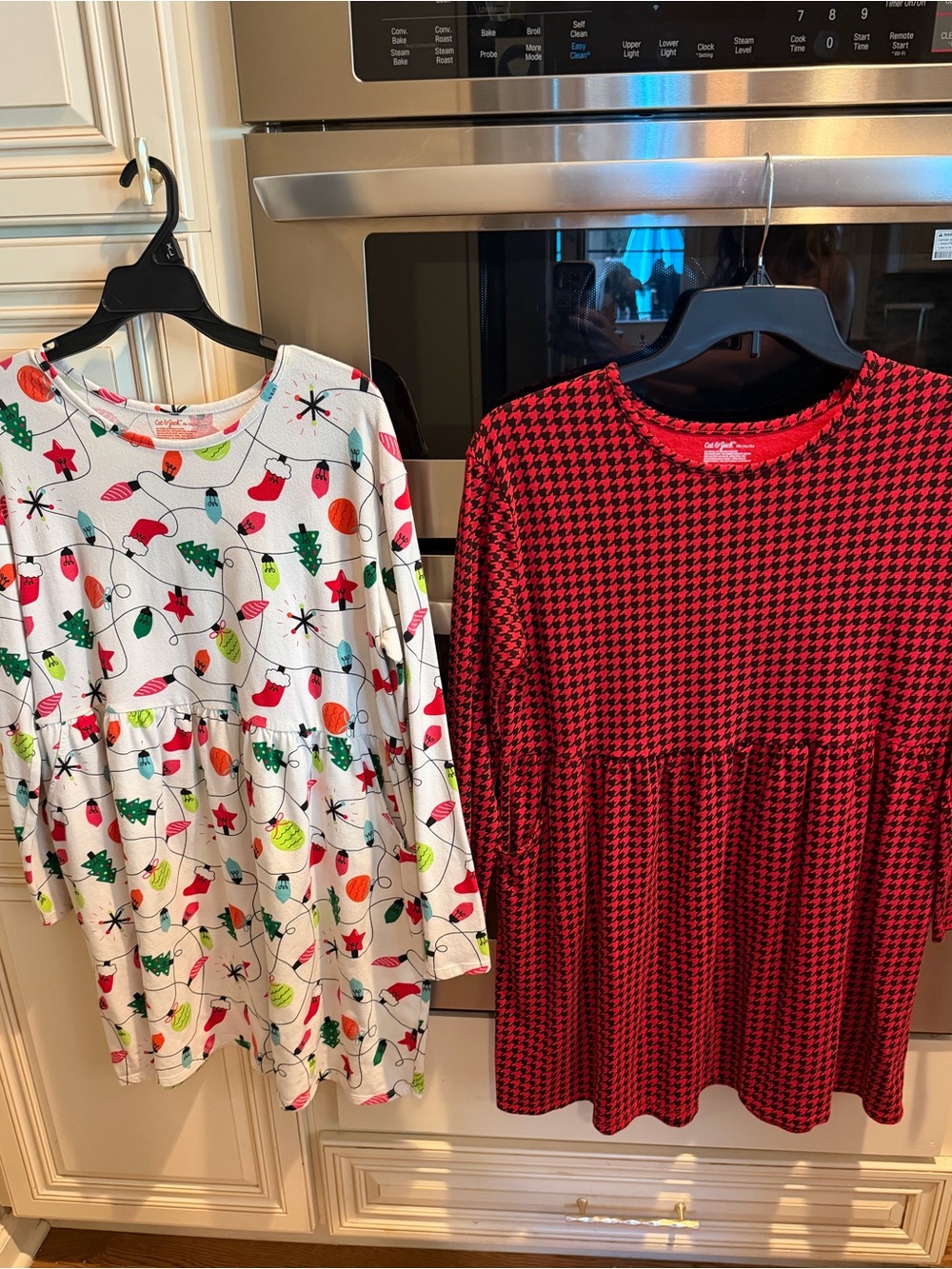 Bundle of TWO (2) Cat & Jack Girls PLUS Size 16/18 LS Holiday Dresses w/ Pockets